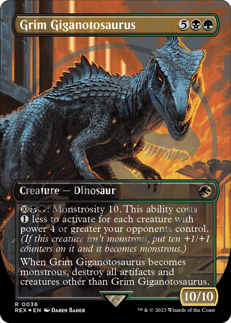 Grim Giganotosaurus Emblem (Borderless) [Jurassic World Collection Tokens] - Destination Retro