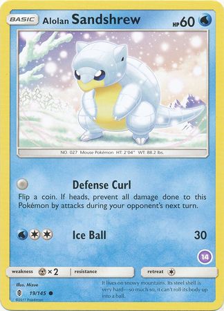 Alolan Sandshrew (19/145) [Sun & Moon: Trainer Kit - Alolan Sandslash & Alolan Ninetales] - Destination Retro