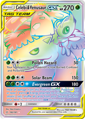 Celebi & Venusaur GX (182/181) [Sun & Moon: Team Up] - Destination Retro