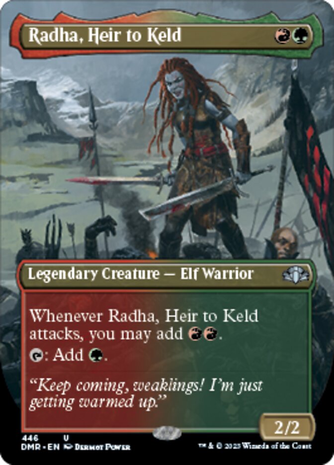 Radha, Heir to Keld (Borderless Alternate Art) [Dominaria Remastered] - Destination Retro