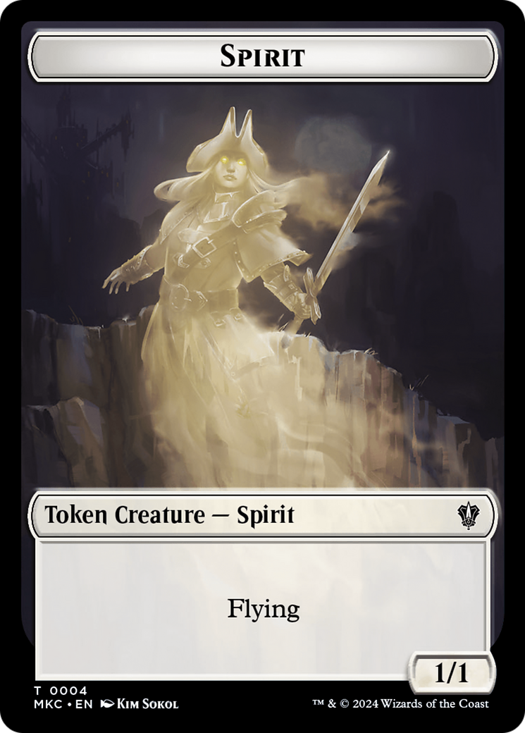 Spirit // Phyrexian Germ Double-Sided Token [Murders at Karlov Manor Commander Tokens] - Destination Retro