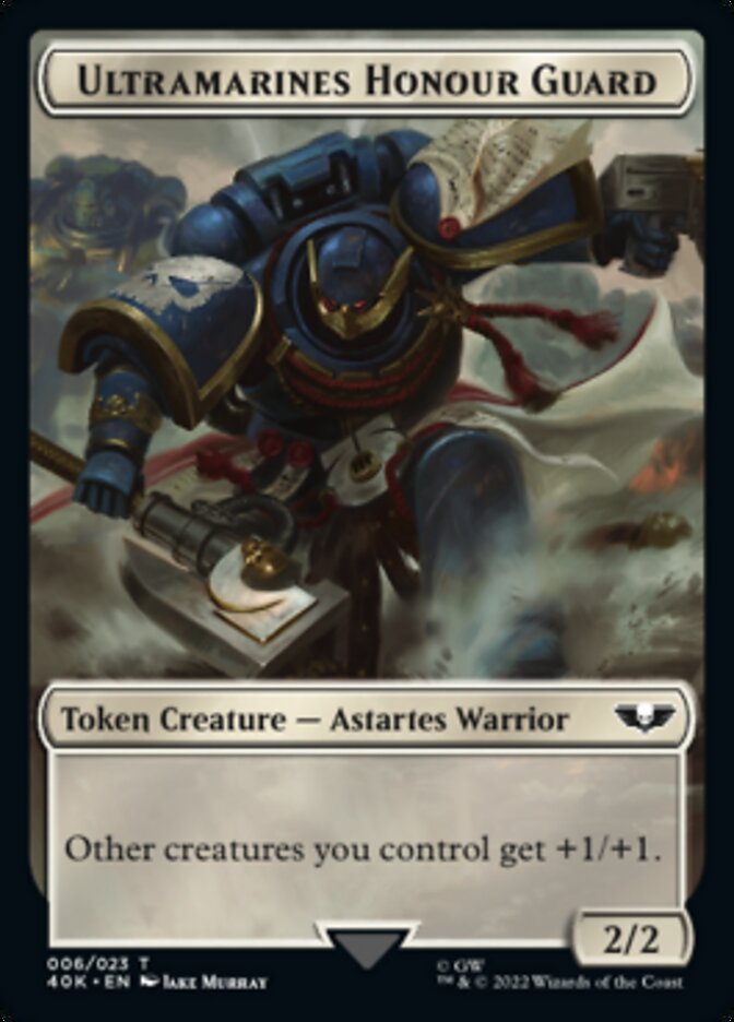 Soldier (003) // Ultramarines Honour Guard Double-sided Token (Surge Foil) [Universes Beyond: Warhammer 40,000 Tokens] - Destination Retro