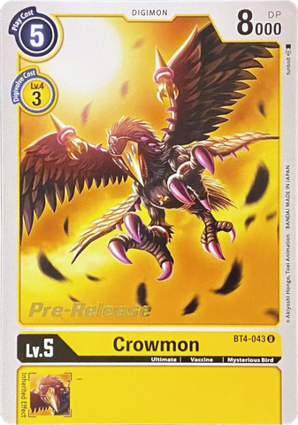 Crowmon [BT4-043] [Great Legend Pre-Release Promos] - Destination Retro