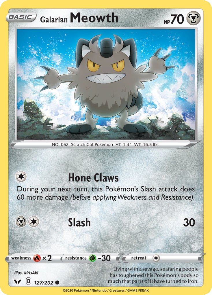 Galarian Meowth (127/202) [Sword & Shield: Base Set] - Destination Retro