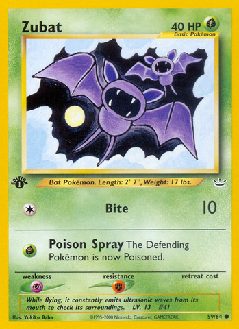 Zubat (59/64) [Neo Revelation 1st Edition] - Destination Retro