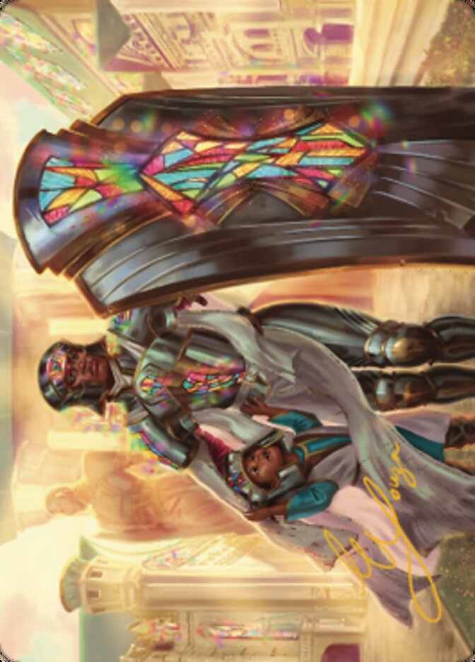 Guardian of New Benalia Art Card (Gold-Stamped Signature) [Dominaria United Art Series] - Destination Retro