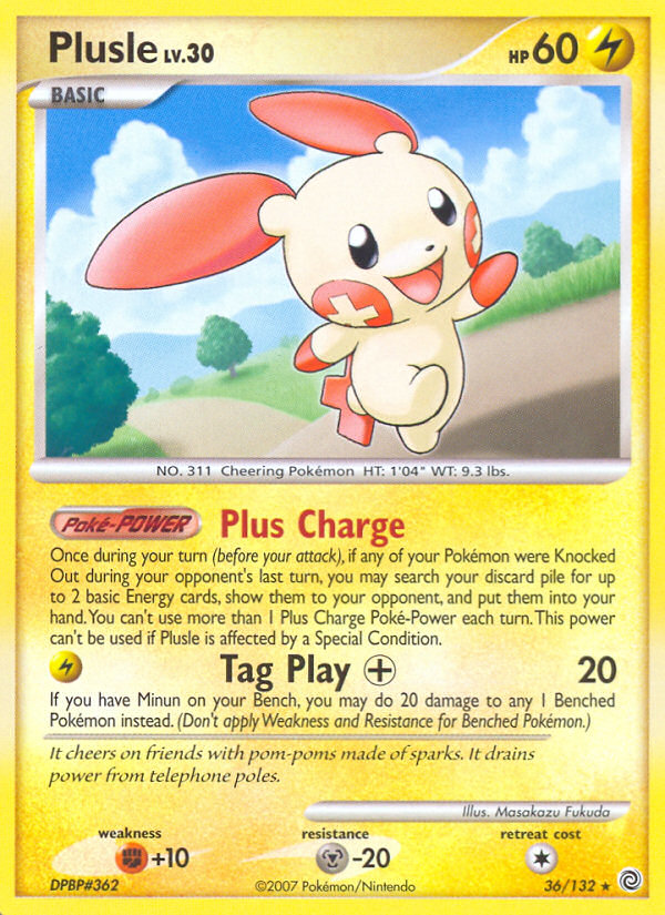 Plusle (36/132) [Diamond & Pearl: Secret Wonders] - Destination Retro