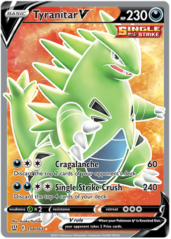 Tyranitar V (154/163) [Sword & Shield: Battle Styles] - Destination Retro