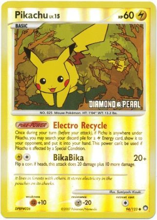 Pikachu (94/123) [Burger King Promos: 2008 Collection] - Destination Retro
