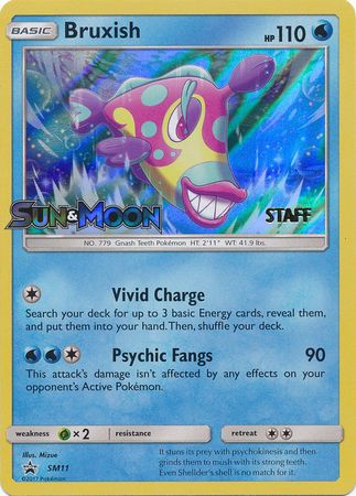 Bruxish (SM11) (Staff Prerelease Promo) [Sun & Moon: Black Star Promos] - Destination Retro
