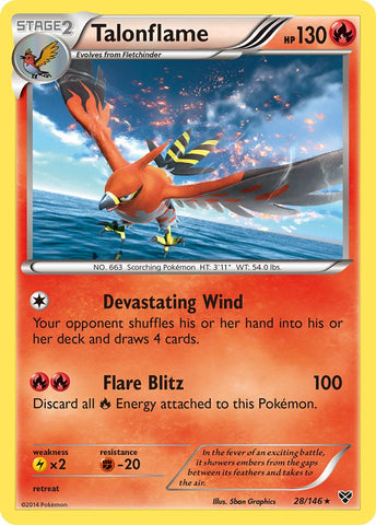 Talonflame (28/146) (Cosmos Holo) (Blister Exclusive) [XY: Base Set] - Destination Retro