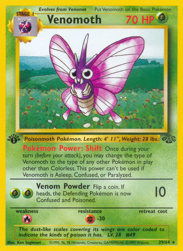 Venomoth (29/64) [Jungle 1st Edition] - Destination Retro