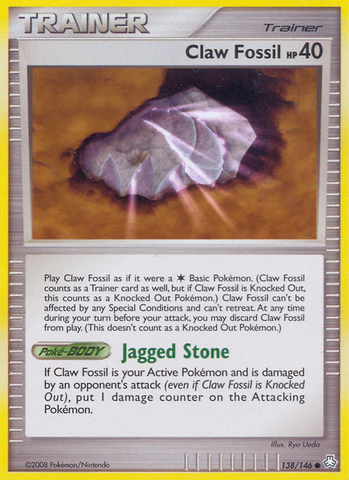 Claw Fossil (138/146) [Diamond & Pearl: Legends Awakened] - Destination Retro