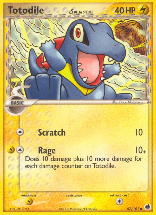 Totodile (67/101) (Delta Species) [EX: Dragon Frontiers] - Destination Retro
