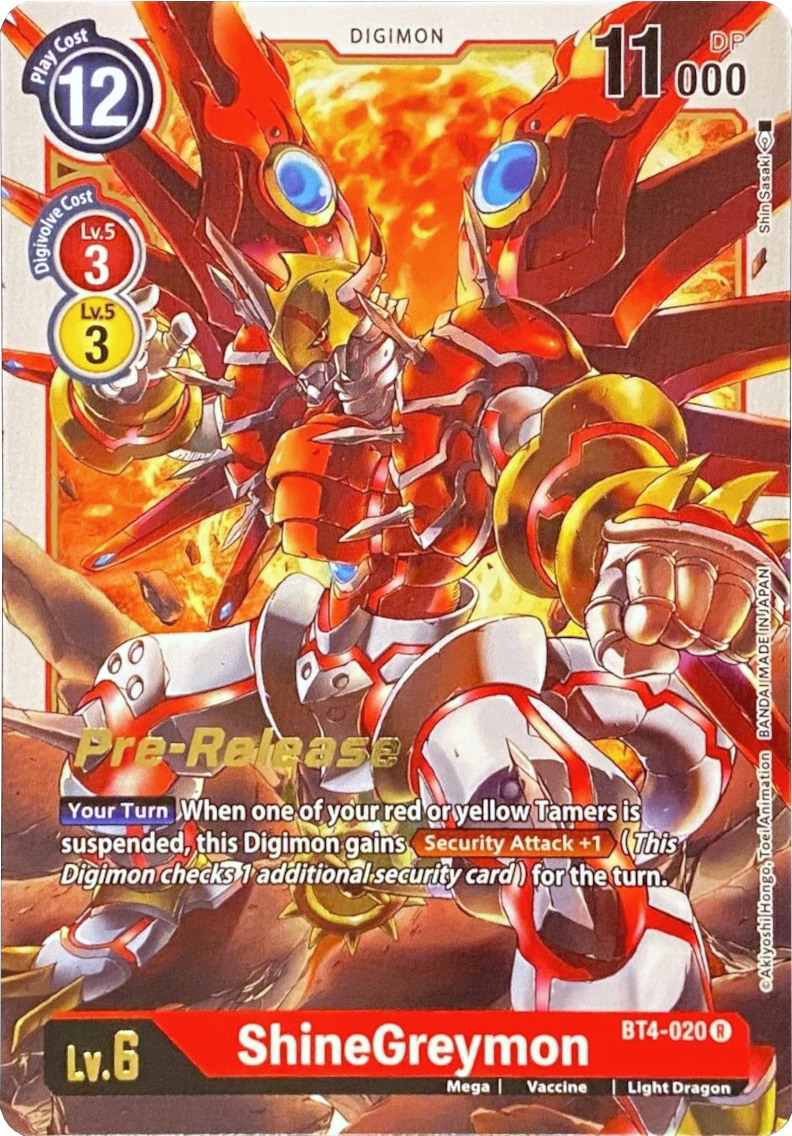 ShineGreymon [BT4-020] [Great Legend Pre-Release Promos] - Destination Retro