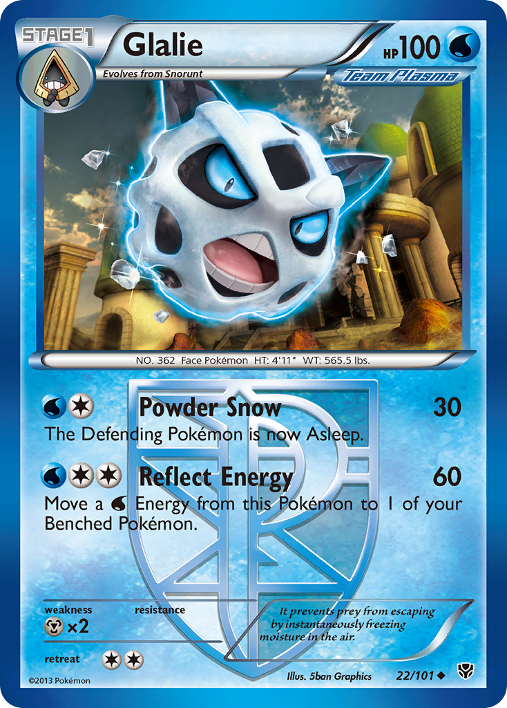 Glalie (22/101) [Black & White: Plasma Blast] - Destination Retro