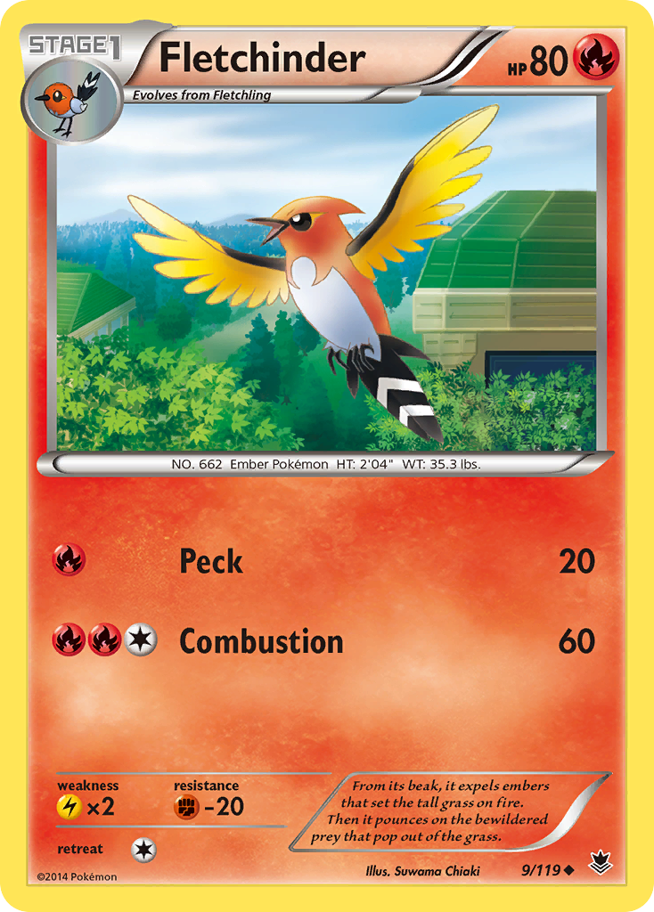 Fletchinder (9/119) [XY: Phantom Forces] - Destination Retro