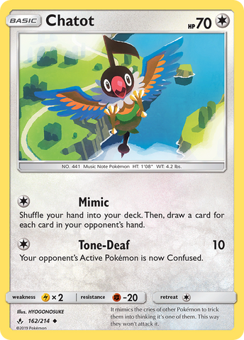 Chatot (162/214) [Sun & Moon: Unbroken Bonds] - Destination Retro