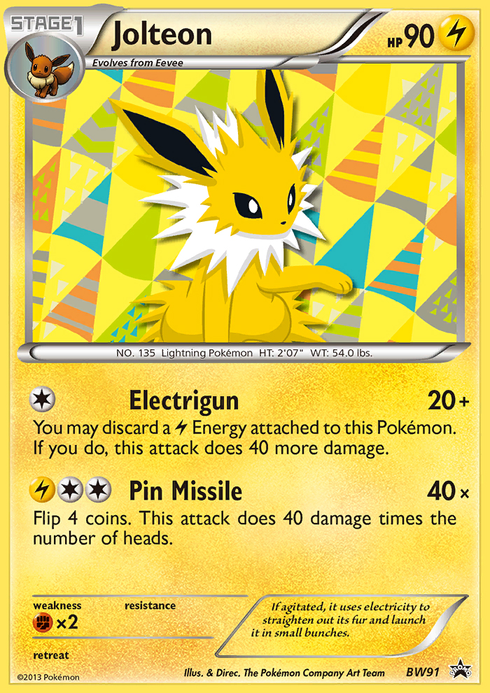 Jolteon (BW91) [Black & White: Black Star Promos] - Destination Retro