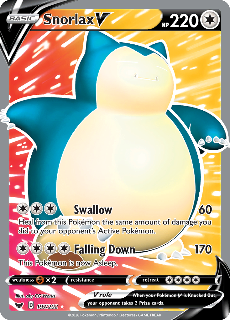 Snorlax V (197/202) [Sword & Shield: Base Set] - Destination Retro