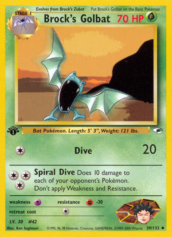 Brock's Golbat (39/132) [Gym Heroes 1st Edition] - Destination Retro