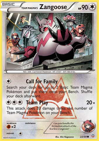 Team Magma's Zangoose (22/34) [XY: Double Crisis] - Destination Retro