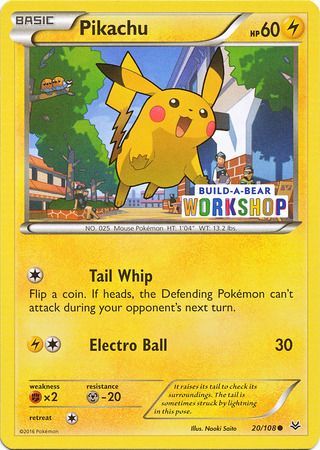 Pikachu (20/108) (Build A Bear Workshop Exclusive) [Miscellaneous Cards & Products] - Destination Retro