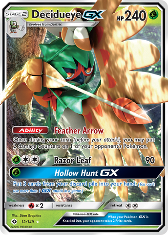 Decidueye GX (12/149) [Sun & Moon: Base Set] - Destination Retro