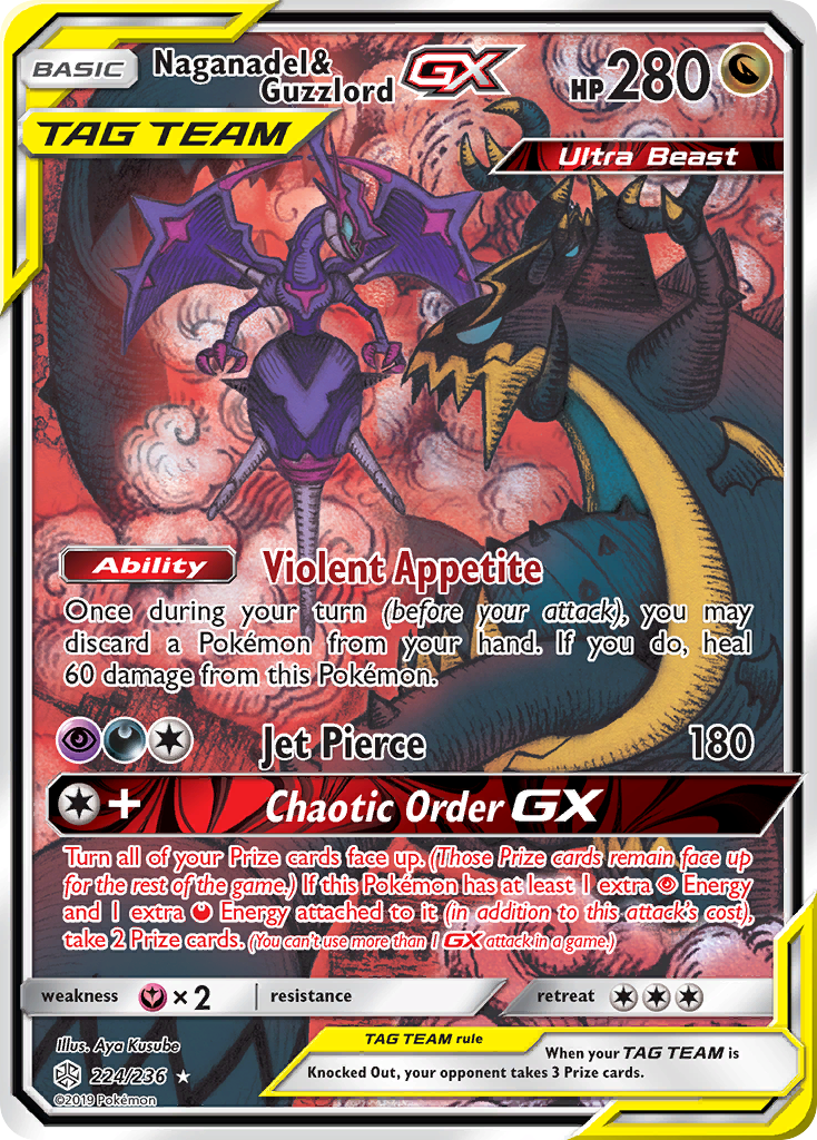 Naganadel & Guzzlord GX (224/236) [Sun & Moon: Cosmic Eclipse] - Destination Retro