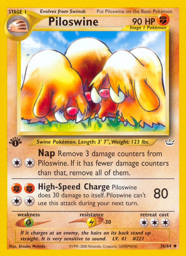 Piloswine (36/64) [Neo Revelation 1st Edition] - Destination Retro