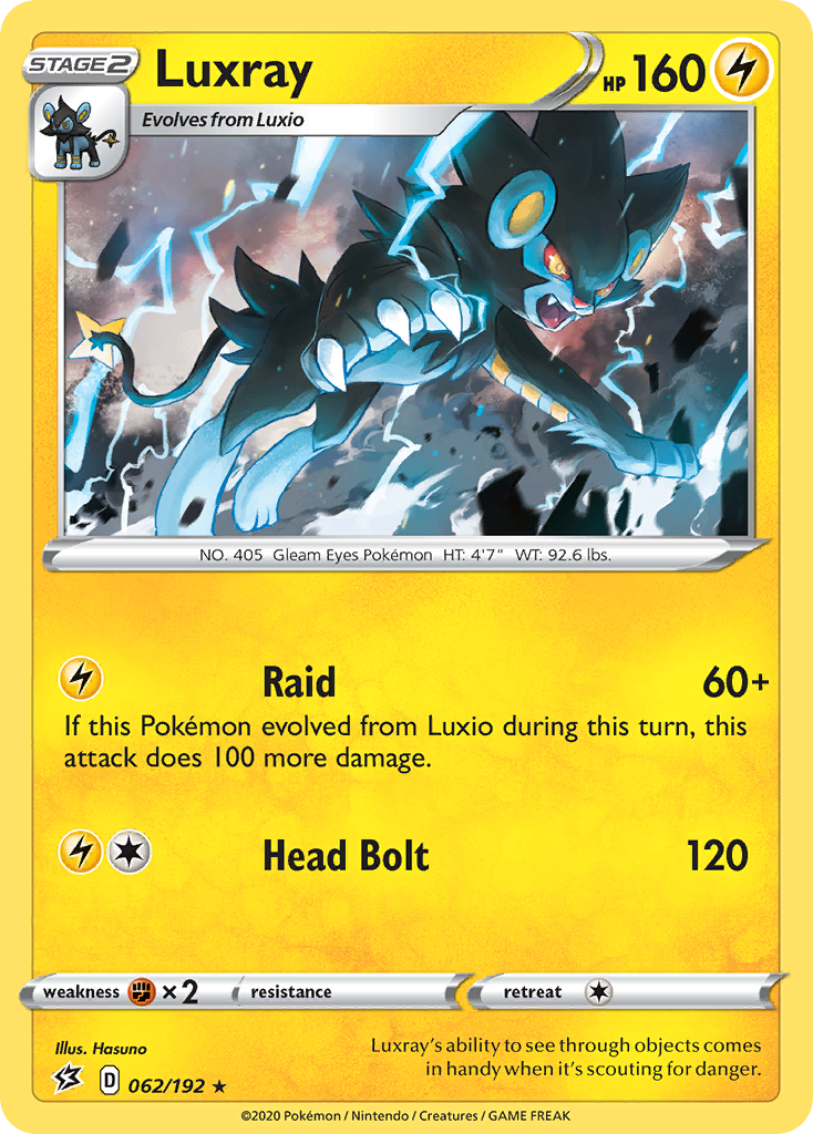 Luxray (062/192) [Sword & Shield: Rebel Clash] - Destination Retro