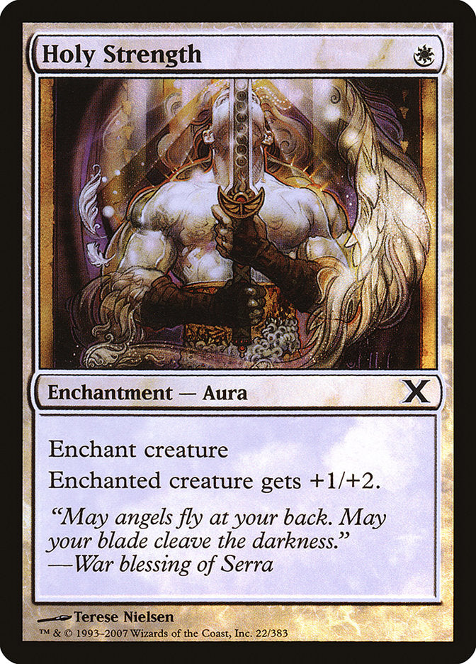 Holy Strength (Premium Foil) [Tenth Edition] - Destination Retro
