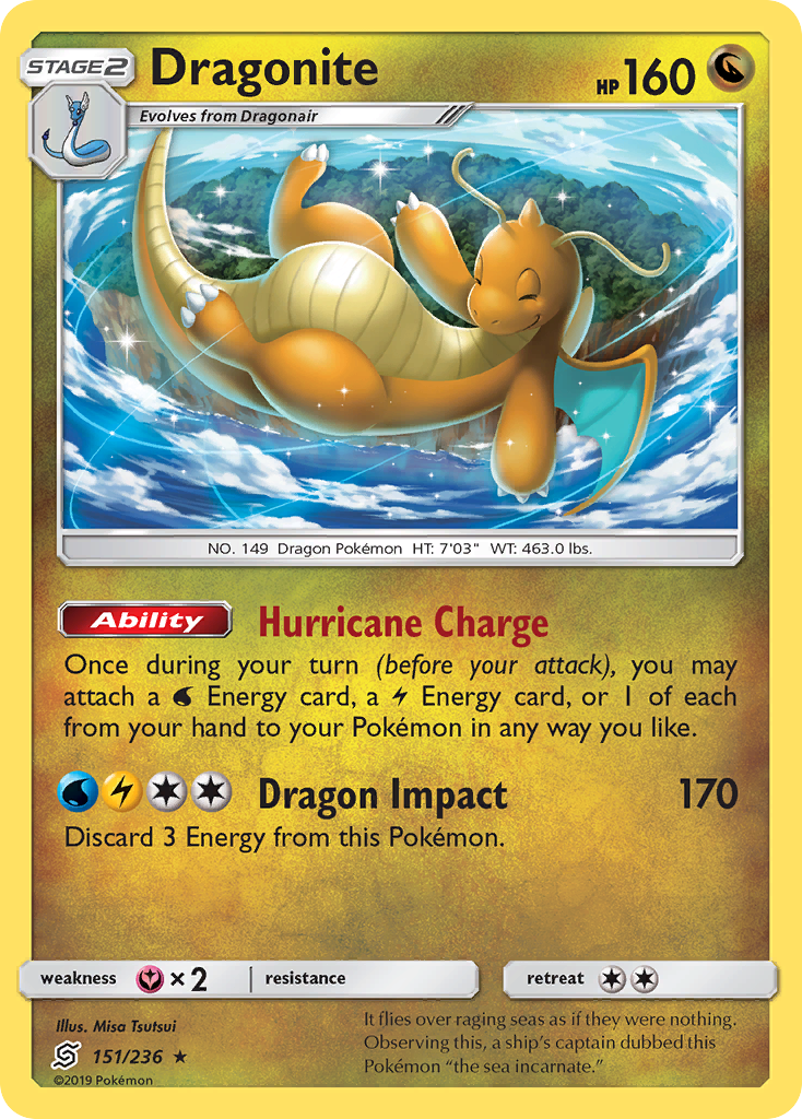 Dragonite (151/236) (Cosmos Holo) [Sun & Moon: Unified Minds] - Destination Retro