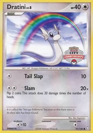 Dratini (91/146) (City Championship Promo) [Diamond & Pearl: Legends Awakened] - Destination Retro