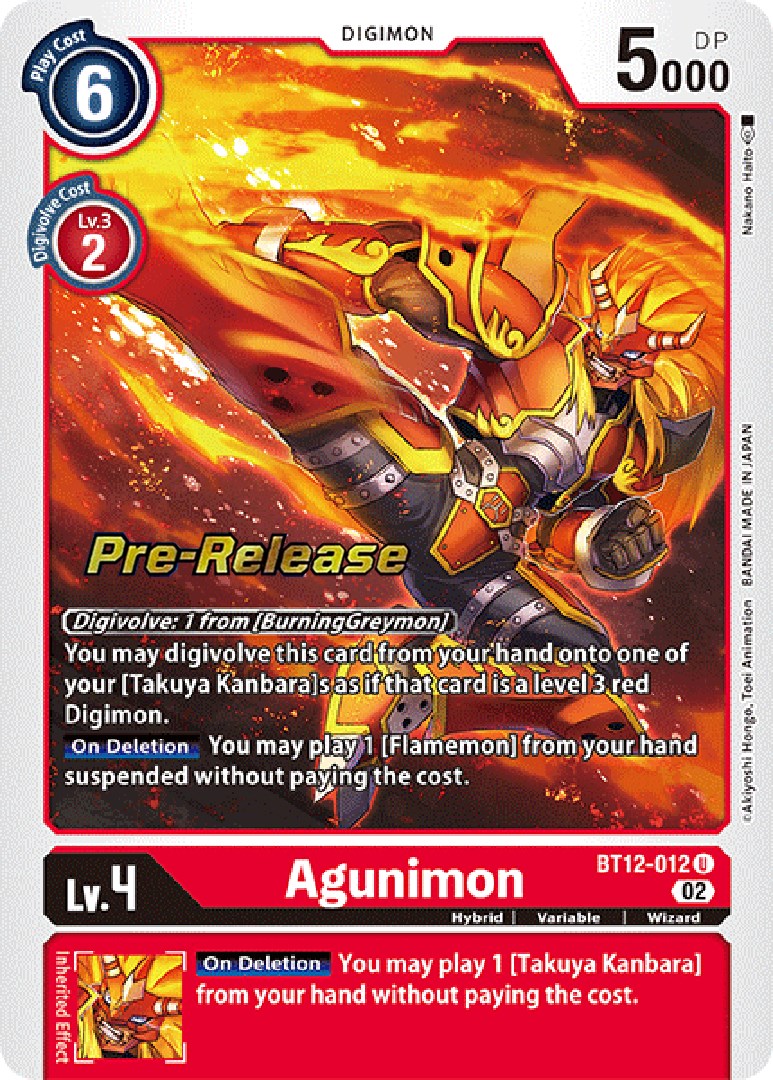 Agunimon [BT12-012] [Across Time Pre-Release Cards] - Destination Retro