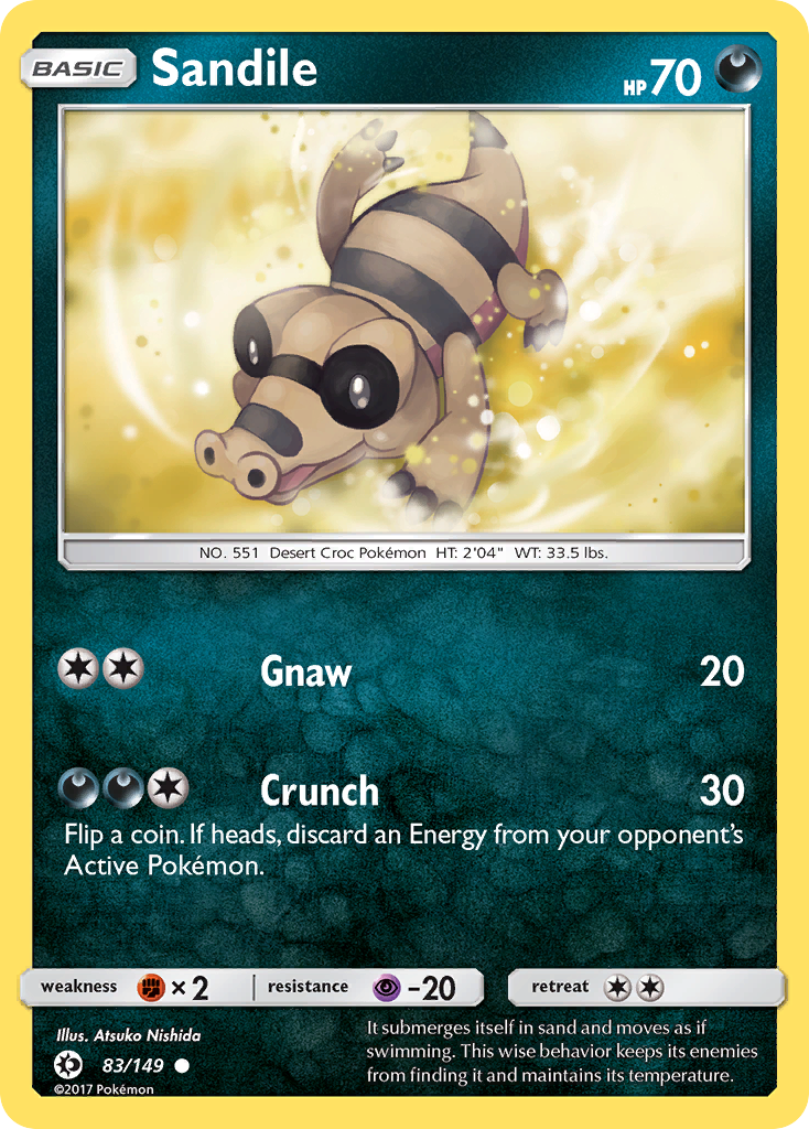Sandile (83/149) [Sun & Moon: Base Set] - Destination Retro