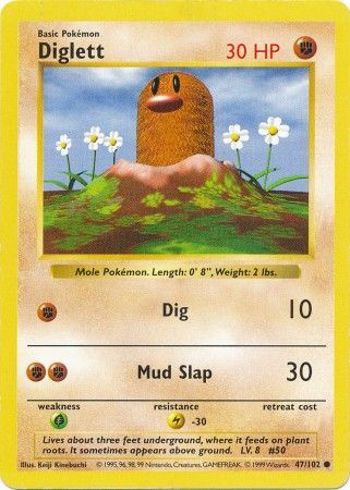 Diglett (47/102) [Base Set Shadowless Unlimited] - Destination Retro