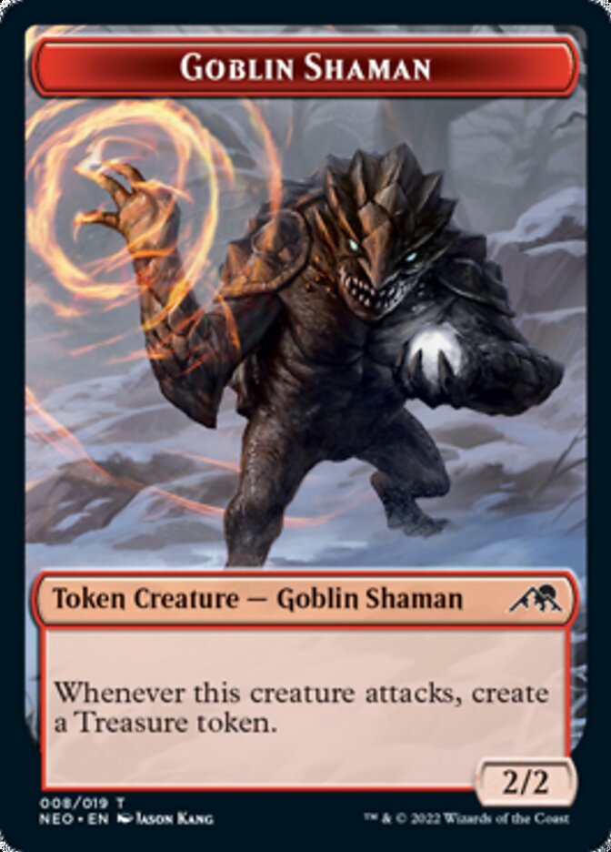 Samurai // Goblin Shaman Double-sided Token [Kamigawa: Neon Dynasty Tokens] - Destination Retro