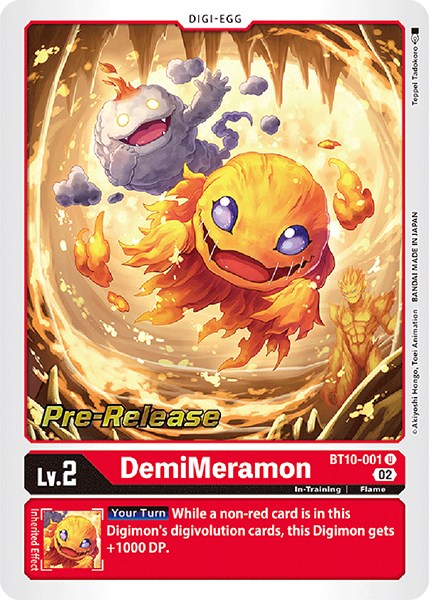 DemiMeramon [BT10-001] [Xros Encounter Pre-Release Cards] - Destination Retro
