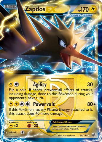 Zapdos EX (48/135) [Black & White: Plasma Storm] - Destination Retro