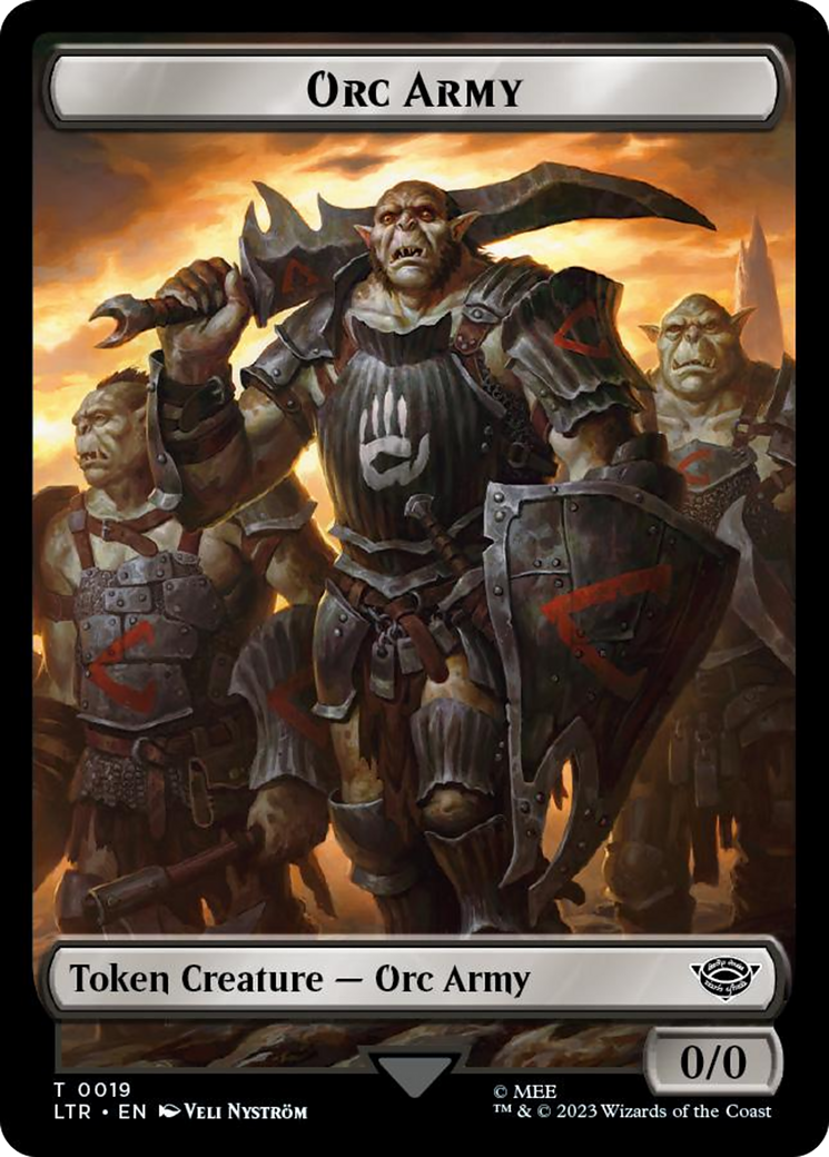 Orc Army (0019) // Food (0022) Double-Sided Token (Surge Foil) [The Lord of the Rings: Tales of Middle-Earth Tokens] - Destination Retro