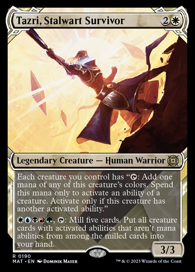 Tazri, Stalwart Survivor (Showcase Halo Foil) [March of the Machine: The Aftermath] - Destination Retro