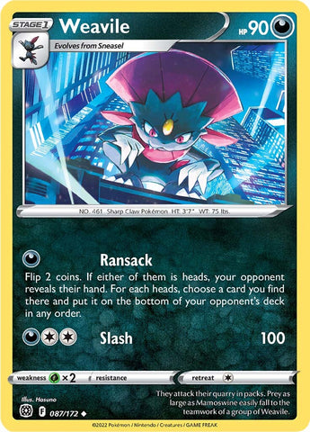 Weavile (087/172) [Sword & Shield: Brilliant Stars] - Destination Retro