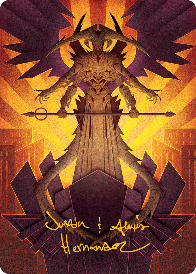 Atraxa, Praetors' Voice Art Card (Gold-Stamped Signature) [March of the Machine Art Series] - Destination Retro