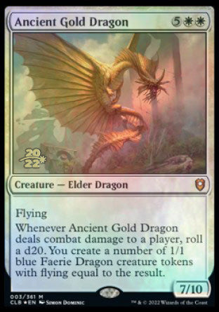 Ancient Gold Dragon [Commander Legends: Battle for Baldur's Gate Prerelease Promos] - Destination Retro