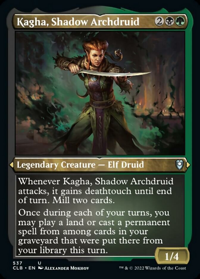 Kagha, Shadow Archdruid (Foil Etched) [Commander Legends: Battle for Baldur's Gate] - Destination Retro