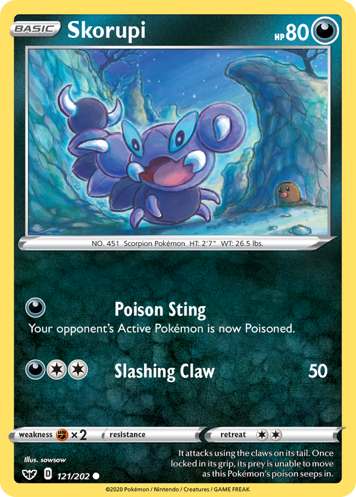 Skorupi (121/202) [Sword & Shield: Base Set] - Destination Retro