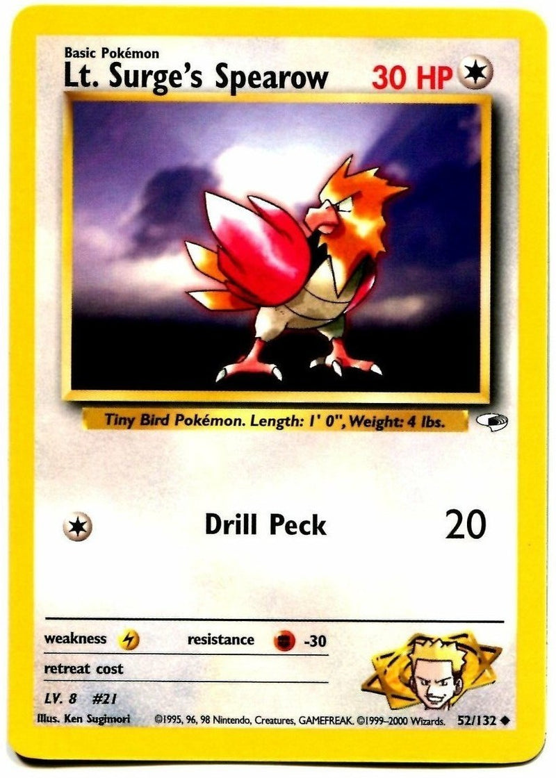 Lt. Surge's Spearow (52/132) [Gym Heroes Unlimited] - Destination Retro
