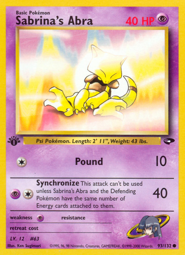 Sabrina's Abra (93/132) [Gym Challenge 1st Edition] - Destination Retro