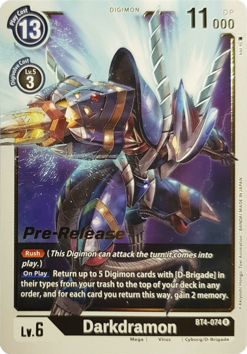 Darkdramon [BT4-074] [Great Legend Pre-Release Promos] - Destination Retro